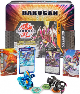 Spin Master Bakugan Baku-Tin játékfigura (Prémium tárolódoboz exkluzív Darkus Sectanoid Bakugan és további rejtélyes Bakugan figurákkal) (6062756)