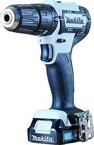 Makita akkus ütvefúró (HP333DSAW), 12V (fehér/fekete, Li-ion akkumulátor 2,0Ah, tok)