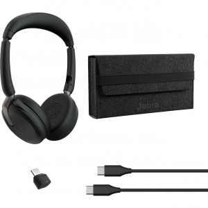 Jabra Evolve2 65 Flex Duo, fejhallgat&oacute; (fekete, sztere&oacute;, UC, USB-C, Link380c) (26699-989-899)