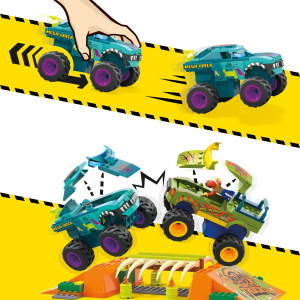 Mattel MEGA Hot Wheels Monster Trucks Mega-Wrex Bone Crash Stunt Track építőjáték (HKF89)