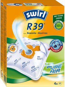 Swirl porszívózsák R39 MicroPor Plus AntiBac Green (4 zsák + 1 szűrő, Rowenta, Moulinex porszívókhoz) (216352)