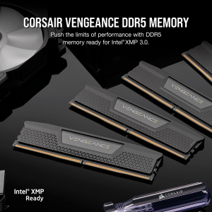 32GB 6000MHz DDR5 RAM Corsair Vengeance CL30 (2x16GB) (CMK32GX5M2B6000C30), Vengeance, INTEL XMP)