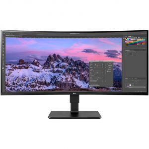 LG 35BN77CP-B, gaming monitor - 35 - fekete/ezüst, hajlított, HDMI, DisplayPort, USB-C, Free-Sync, 100Hz-es panel (35BN77CP-B.AEU)