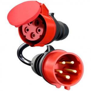 go-e adapter Gemini flex 11 kW, CEE piros háromfázisú áram 16A > CEE piros 32A (fekete, 30cm) (CH-04-32)