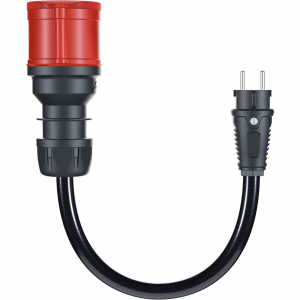 go-e adapter Gemini flex 22 kW, CEE piros háromfázisú áram 32A > háztartási aljzat (fekete, 30cm) (CH-04-02)