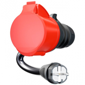 go-e adapter Gemini flex 22 kW, CEE piros háromfázisú áram 32A > háztartási aljzat (fekete, 30cm) (CH-04-02)
