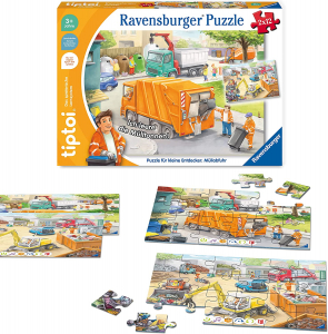 Ravensburger tiptoi puzzle kis felfedezőknek: szemétszállítás (00172)