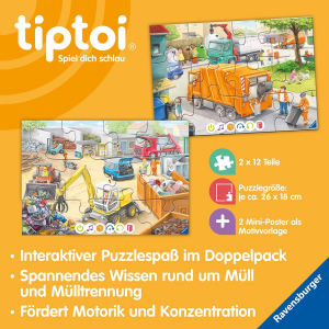 Ravensburger tiptoi puzzle kis felfedezőknek: szemétszállítás (00172)