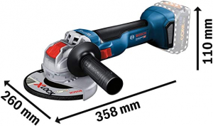 Bosch X-LOCK akkumulátoros sarokcsiszoló GWX 18V-10 Professional solo, 18V (kék/fekete, akkumulátor és töltő nélkül) (06017B0100)