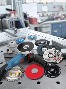 Bosch X-LOCK akkumulátoros sarokcsiszoló GWX 18V-10 Professional solo, 18V (kék/fekete, akkumulátor és töltő nélkül) (06017B0100)