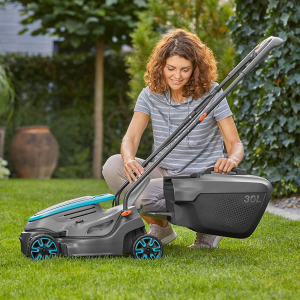 GARDENA akkumulátoros fűnyíró PowerMax 32/18V P4A solo, 18V (fekete/szürke, akkumulátor és töltő nélkül, POWER FOR ALL ALLIANCE) (14632-55)