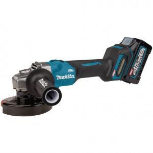 Makita akkumulátoros sarokcsiszoló (GA008GM201) XGT, 40V (kék/fekete, 2x Li-Ion XGT akkumulátor 4.0Ah, MAKPAC 4-es méret)