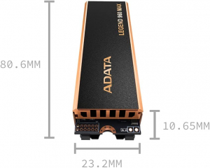ADATA LEGEND 960 MAX 1 TB, SSD (sötétszürke/arany, PCIe 4.0 x4, NVMe 1.4, M.2 2280) (ALEG-960M-1TCS)