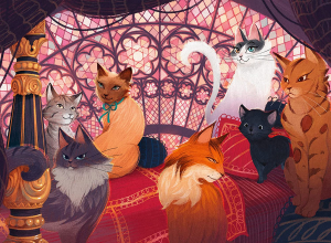 Ravensburger gyerekkirakó Midnight Cats - A varázsnyakörv keresése (300 darab) (13362)