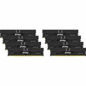 Kingston FURY DDR5 - 128GB - 6000 - CL - 32 (8x 16 GB) Octo kit, RAM (fekete, (KF560R32RBK8-128), Renegade PRO, INTEL XMP)
