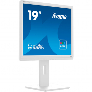 iiyama (B1980D-W5), LED monitor - 19 - fehér, VGA, DVI, VGA, DVI