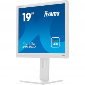 iiyama (B1980D-W5), LED monitor - 19 - fehér, VGA, DVI, VGA, DVI
