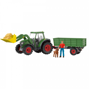 Schleich Farm World traktor pótkocsival, játék jármű (42608)