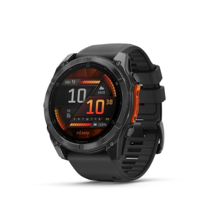 Garmin Fenix 8 47mm AMOLED, sötétszürke, fekete szilikon szíjjal (ED) (010-02904-00)