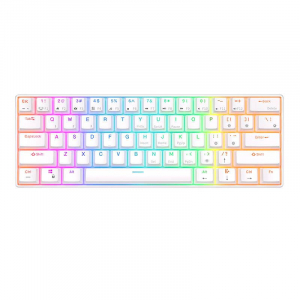 Royal Kludge RK61 RGB mechanikus angol billentyűzet Brown switch fehér