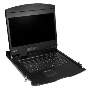 Logilink KVM-konzol 19"-es k&eacute;pernyővel, HDMI, Full HD, USB-A, PS/2, QWERTZ billentyűzet (LC903GE)