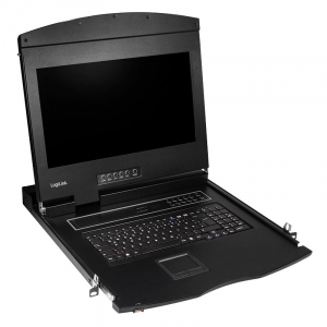 Logilink KVM-konzol 17"-es k&eacute;pernyővel, HDMI, Full HD, USB-A, PS/2, QWERTZ billentyűzet (LC703GE)