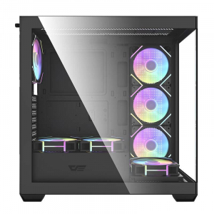 DarkFlash DS900 táp nélküli ablakos ház fekete + 7db ARGB ventilátor