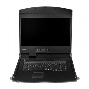 Logilink KVM-konzol 19"-es k&eacute;pernyővel, HDMI, Full HD, USB-A, PS/2, QWERTZ billentyűzet (LC903GE)