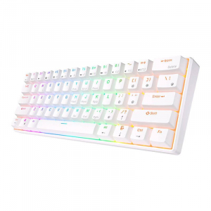 Royal Kludge RK61 RGB mechanikus angol billentyűzet Brown switch fehér