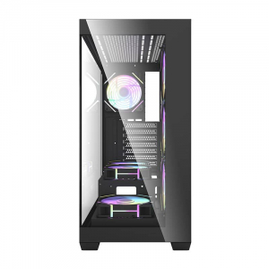 DarkFlash DS900 táp nélküli ablakos ház fekete + 7db ARGB ventilátor