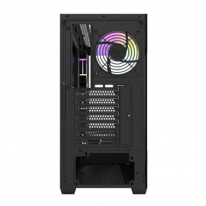 DarkFlash DS900 táp nélküli ablakos ház fekete + 7db ARGB ventilátor