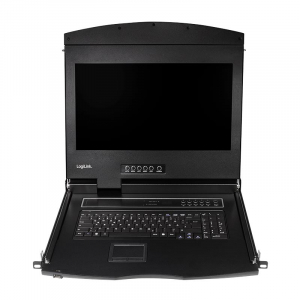 Logilink KVM-konzol 17"-es k&eacute;pernyővel, HDMI, Full HD, USB-A, PS/2, QWERTZ billentyűzet (LC703GE)