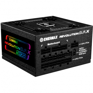 Enermax REVOLUTION DFX 1200W, PC tápegység (fekete, 2x 12VHPWR, 5x PCIe, kábelkezelés, 1200 watt) (ERT1200EWT)