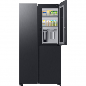 SAMSUNG (RH6ACG892DB1EG), side-by-side (rozsdamentes acél (sötét), ételvitrin ajtó, AI energia üzemmód, intelligens átalakítás, fix vízcsatlakozás)
