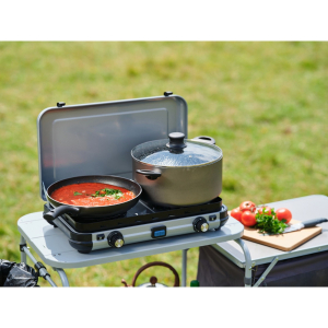 Campingaz Camping Kitchen 2 Maxi, gáztűzhely (szürke, 2 főzőlap 2x 1,8 kW, R904 / R907-hez) (2197174)