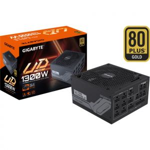 GIGABYTE (GP-UD1300GM PG5 1300W), PC tápegység (fekete, 1x 12VHPWR, 8x PCIe, kábelkezelés, 1300 watt)