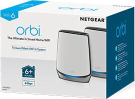 Netgear WiFi Orbi-6 rendszer AX6000, mesh router (fehér/ezüst) (RBK852-100EUS)