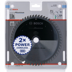 Bosch körfűrészlap standard alumíniumhoz, 190mm, 56Z (furat 20mm, akkumulátoros fűrészekhez) (2608837770)
