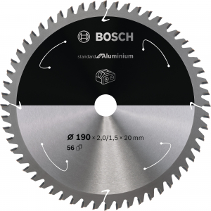 Bosch körfűrészlap standard alumíniumhoz, 190mm, 56Z (furat 20mm, akkumulátoros fűrészekhez) (2608837770)