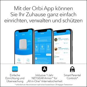 NETGEAR Orbi WiFi6 Tri-Band Mesh System 2 darabos készlet, Mesh Router (fehér) (RBK762S-100EUS)