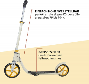 HUDORA BigWheel 215, robogó (szürke/sárga) (14127)