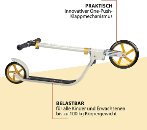 HUDORA BigWheel 215, robogó (szürke/sárga) (14127)