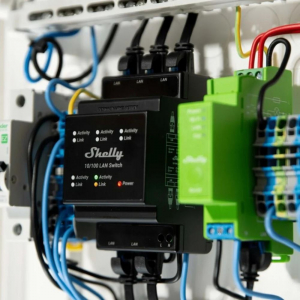 Shelly LAN Switch DIN-re szerelhető Ethernet switch 5 db RJ45 porttal fekete (ALL-LAN-SWITCH)