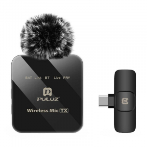 Puluz vezeték nélküli mikrofon USB-C csatlakozóval fekete (PU648B)