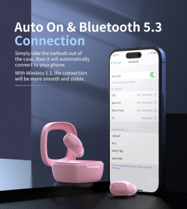 Choetech BH-T23 LuminaCube TWS Bluetooth fülhallgató rózsaszín