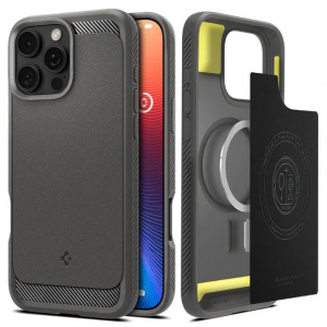Spigen Rugged Armor MagFit iPhone 16 Pro Max tok szürke (ACS07987)