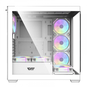 DarkFlash DS900 táp nélküli ablakos ház fehér + 7db ARGB ventilátor