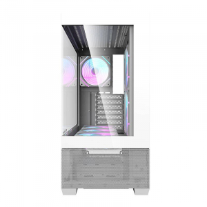 DarkFlash DS900 Air táp nélküli ablakos ház fehér + 6db ARGB ventilátor