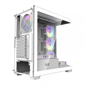 DarkFlash DS900 táp nélküli ablakos ház fehér + 7db ARGB ventilátor