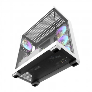 DarkFlash DS900 táp nélküli ablakos ház fehér + 7db ARGB ventilátor